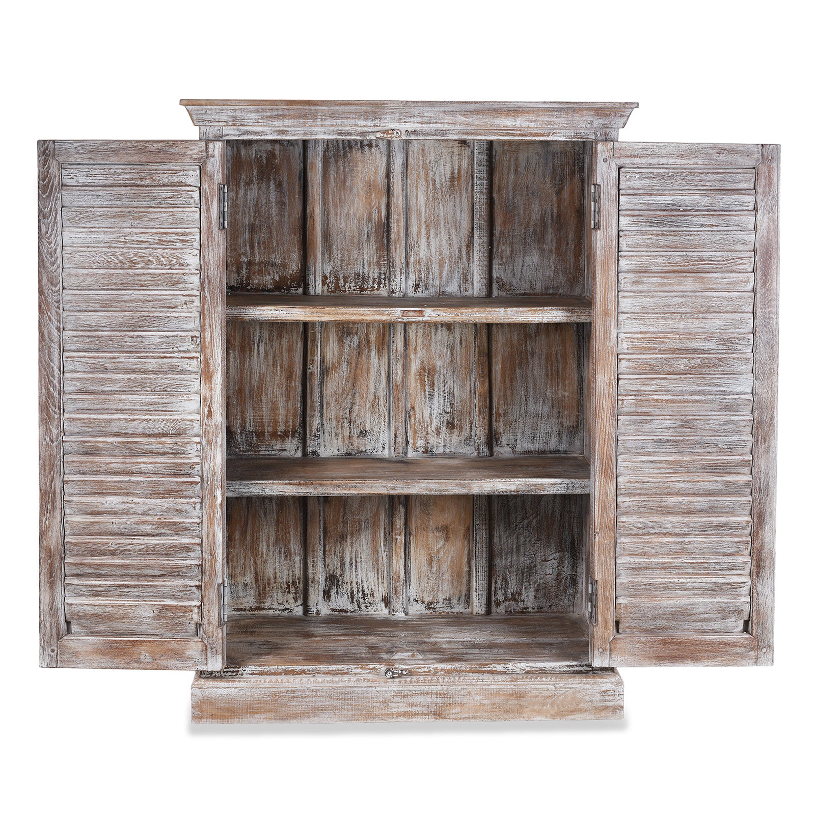 Painted Indian Louvre Cabinet Made From Reclaimed Teak
