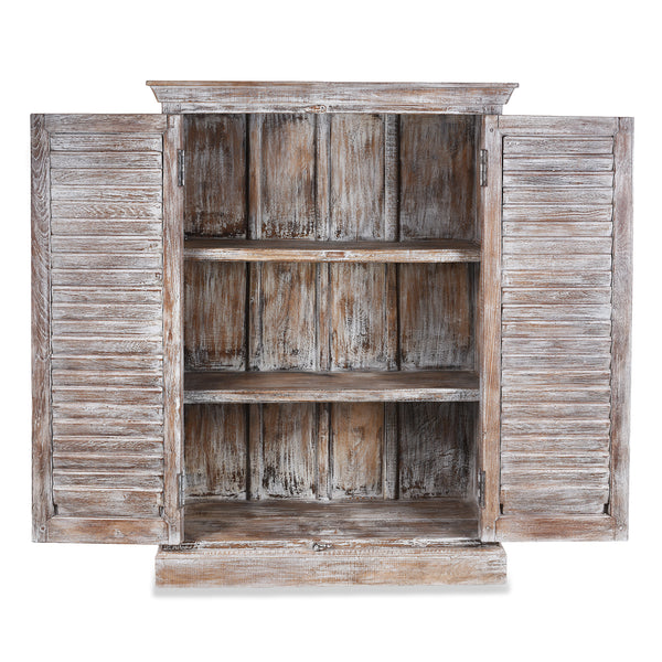 Painted Indian Louvre Cabinet Made From Reclaimed Teak
