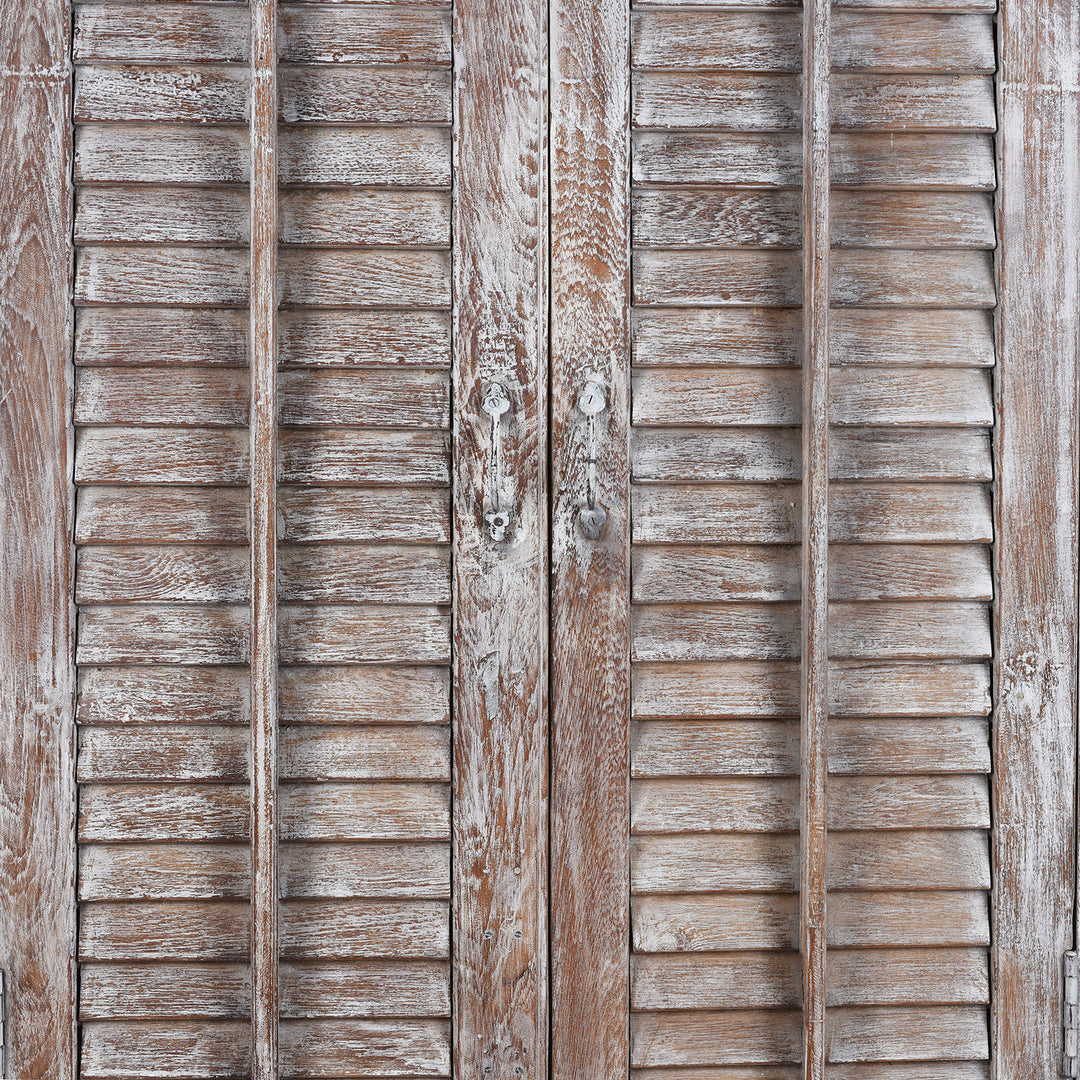 Louvre And Handle Detail From Painted Indian Louvre Cabinet Made From Reclaimed Teak
