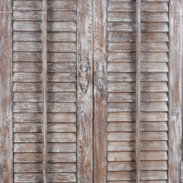 Louvre And Handle Detail From Painted Indian Louvre Cabinet Made From Reclaimed Teak