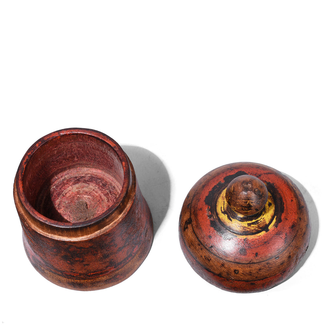 Interior Of Antique Teak Tika Boxes From Banswara Rajasthan