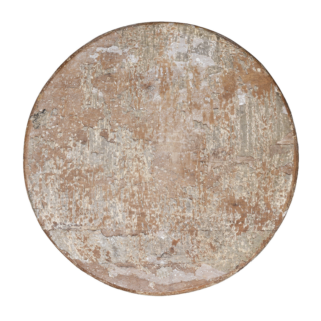 Top Down View Of Painted Elephant Foot Side Table Made From Indian Mango  Wood