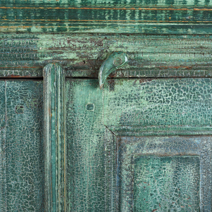 Latch Detail From 2 Door Indian Cabinet Made From Reclaimed Teak | Indigo Antiques