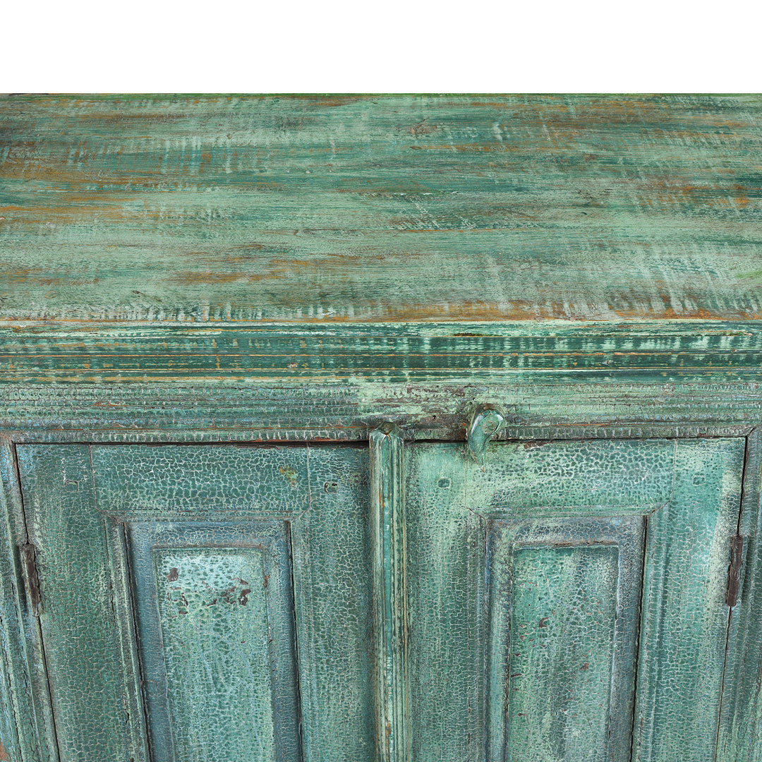 Top Of 2 Door Indian Cabinet Made From Reclaimed Teak | Indigo Antiques