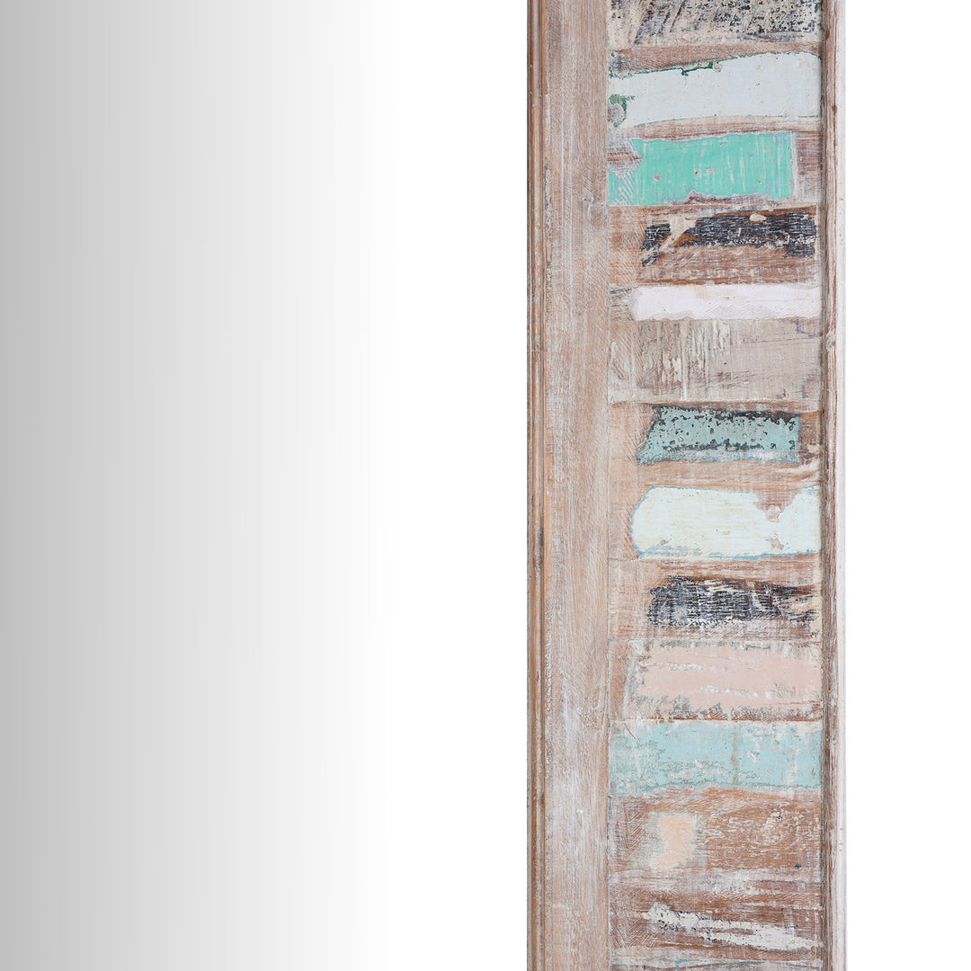 Paintwork Detai From Painted Mirror Made From Reclaimed Teak Wood | Indigo Antiques
