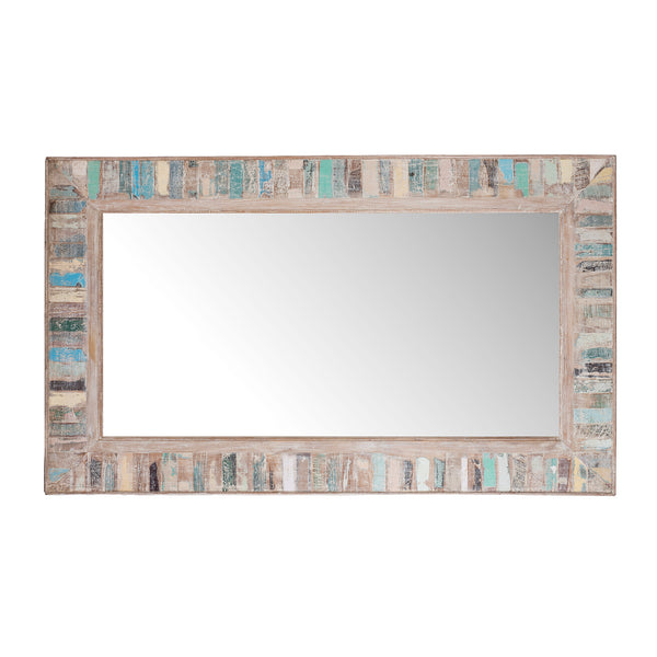 Painted Mirror Made From Reclaimed Teak