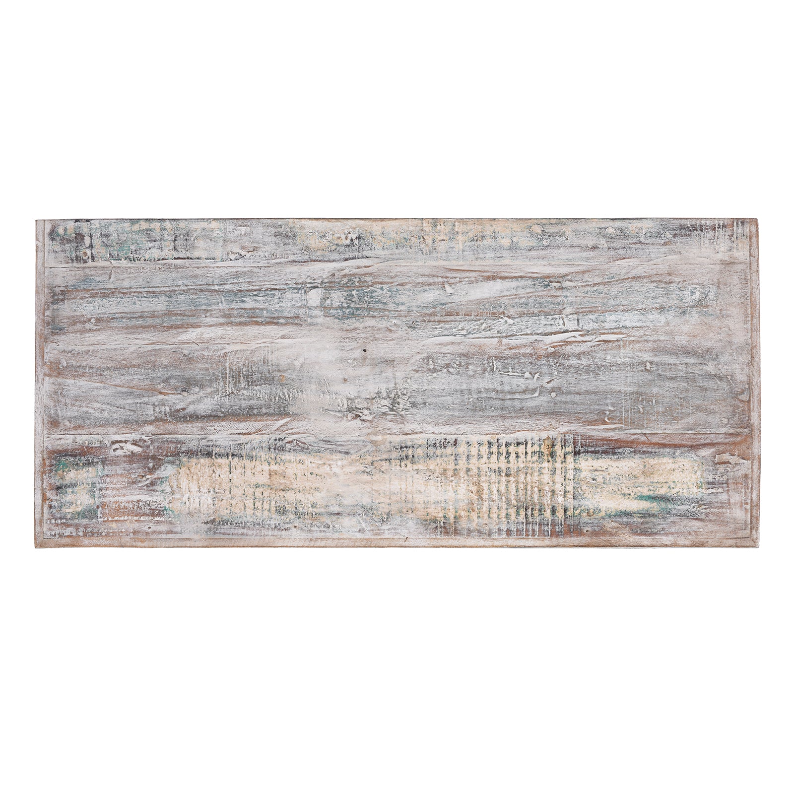 Top Down View 2 Door Parquet Side Cabinet Made From Reclaimed Teak | Indigo Antiques