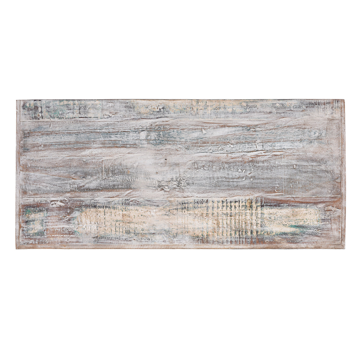 Top Down View 2 Door Parquet Side Cabinet Made From Reclaimed Teak | Indigo Antiques