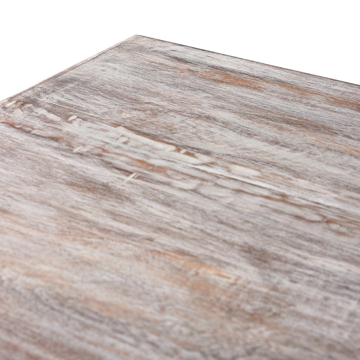 Detail From The Top Of Painted Indian Louvre Cabinet Made From Reclaimed Teak