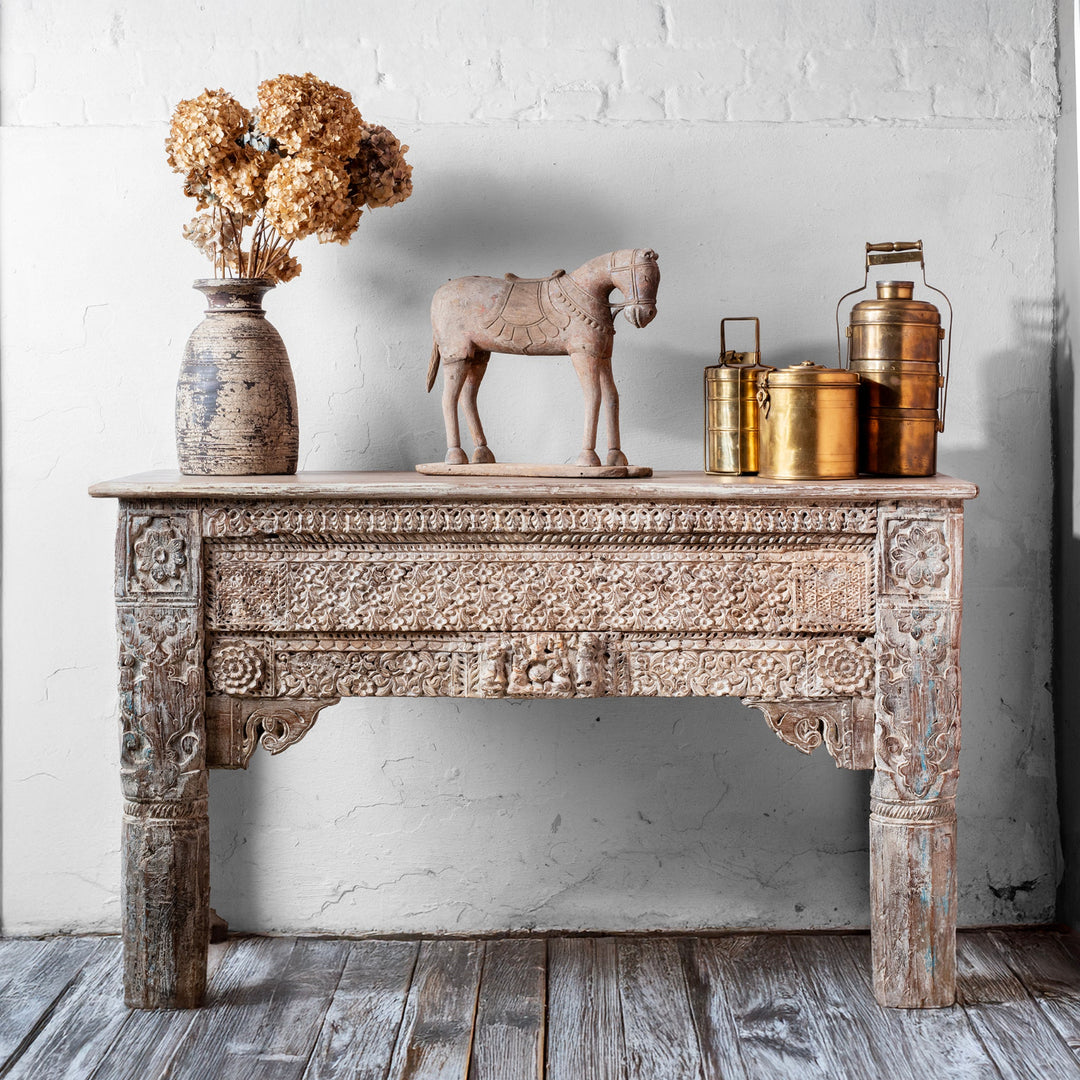 Reclaimed Indian Teakwood Console Table | Indigo Antiques