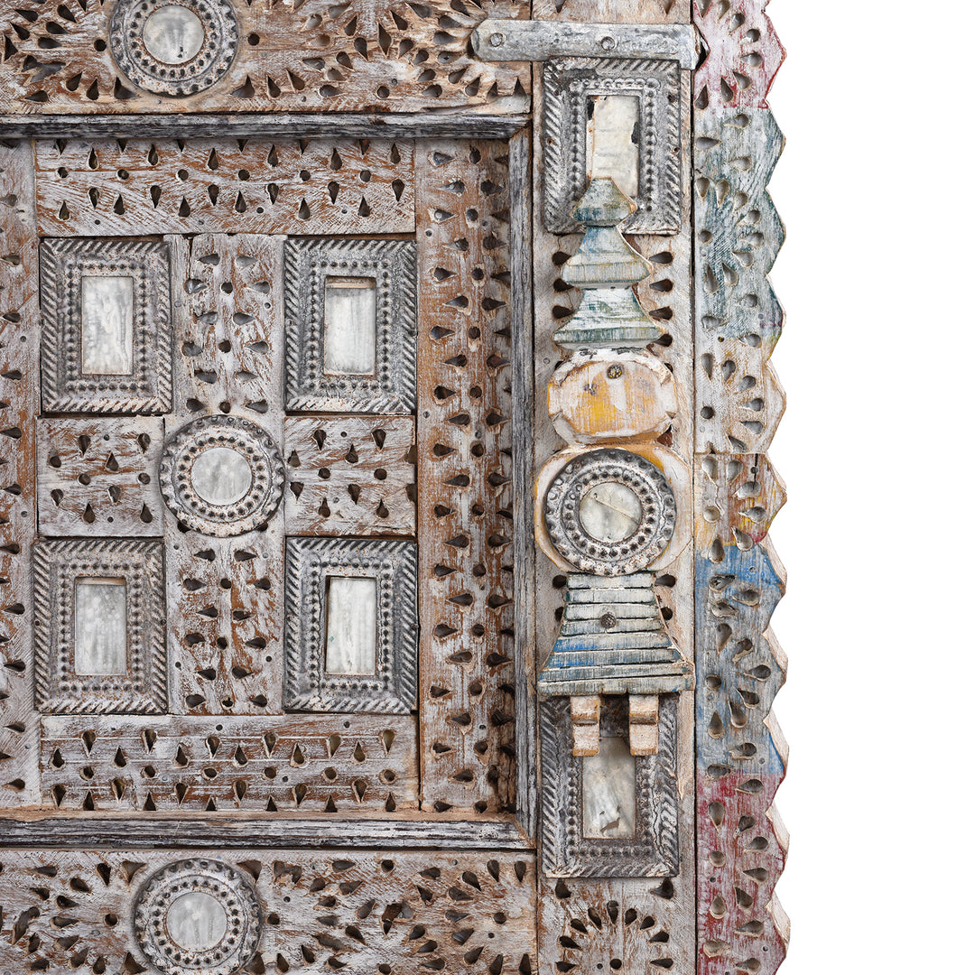 Woodwork Detail From Teak Rubari "Damchiya" Dowry Chest From Kutch | Indigo Antiques