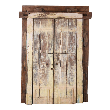 Painted Indian Door & Frame From Gujarat - 19th Century