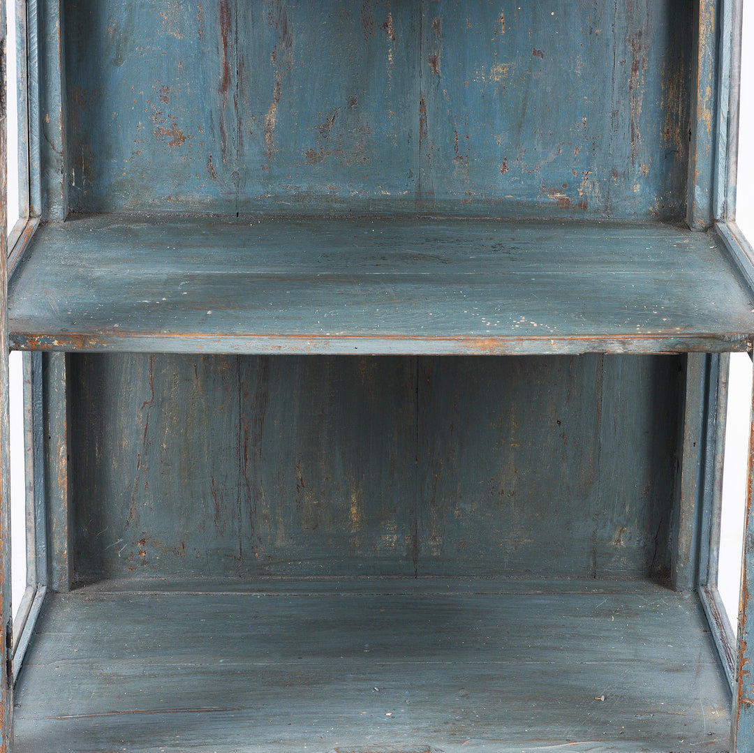 Interior Detail From Antique Indian Painted Glazed Book Cabinet | Indigo Antiques