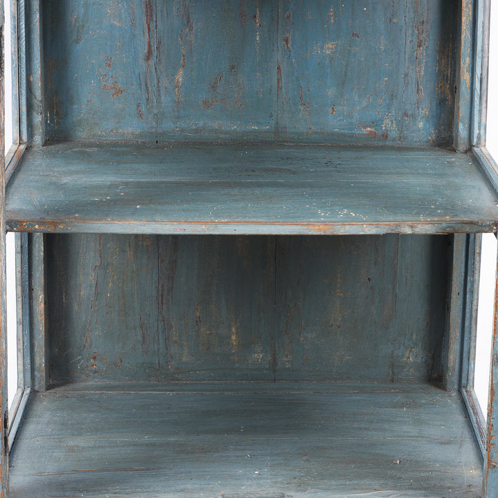 Interior Detail From Antique Indian Painted Glazed Book Cabinet | Indigo Antiques