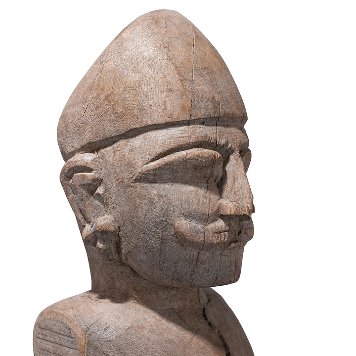 Face Detail From Antique Indian Carved Rajasthani Figure | Indigo Antiques
