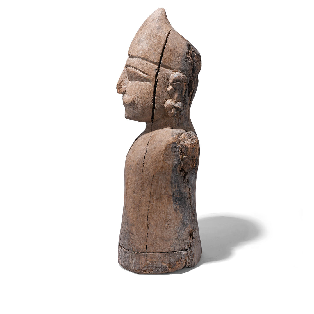 Profile View Of Antique Indian Carved Rajasthani Figure | Indigo Antiques