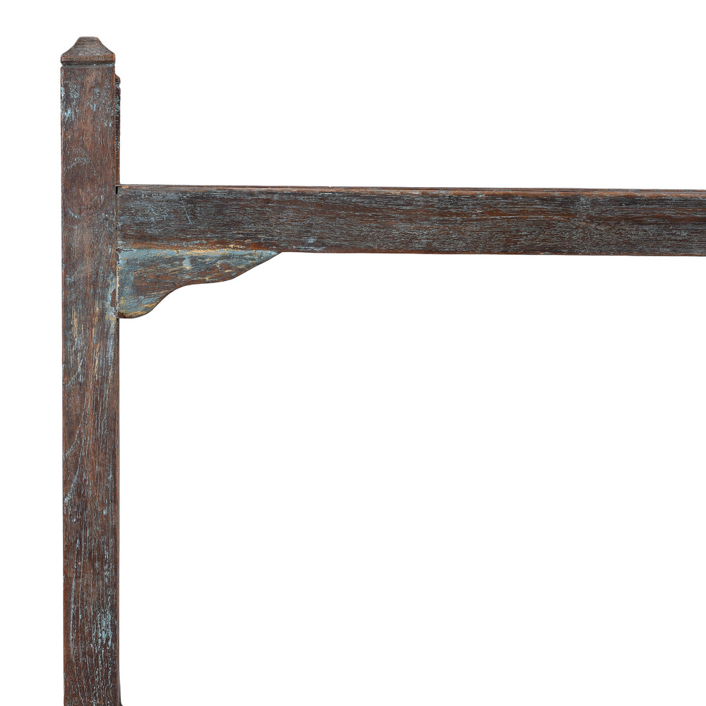 Corner Detail From Vintage Indian Painted Teak Shelf | Indigo Antiques