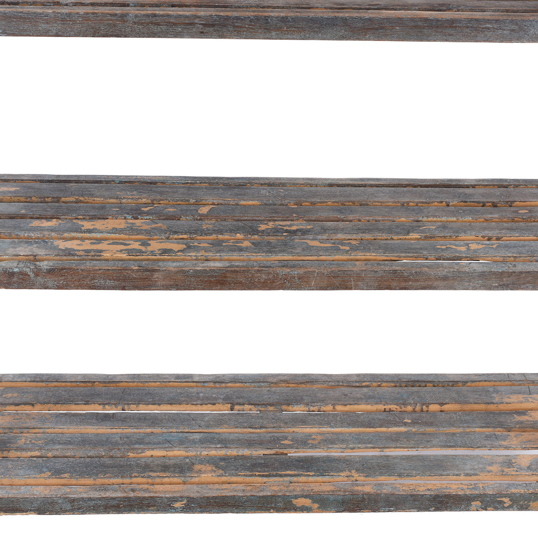 Shelf Detail From Vintage Indian Painted Teak Shelf | Indigo Antiques