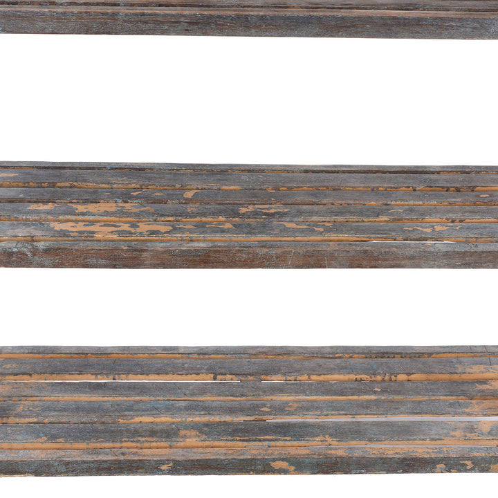 Shelf Detail From Vintage Indian Painted Teak Shelf | Indigo Antiques