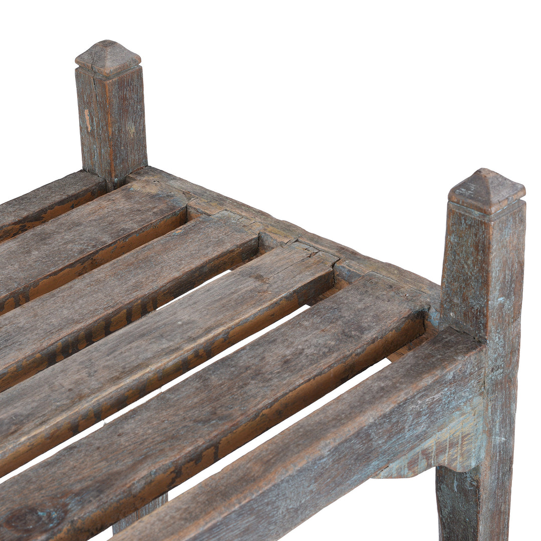 Depth Detail From Vintage Indian Painted Teak Shelf | Indigo Antiques