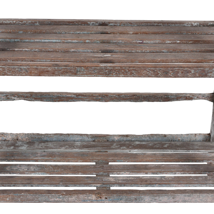 Slat Detail From Vintage Indian Slatted Teakwood Shelf | Indigo Antiques