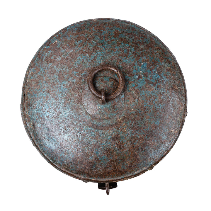 Blue Painted Storage Bin From Rajasthan - Ca 1920