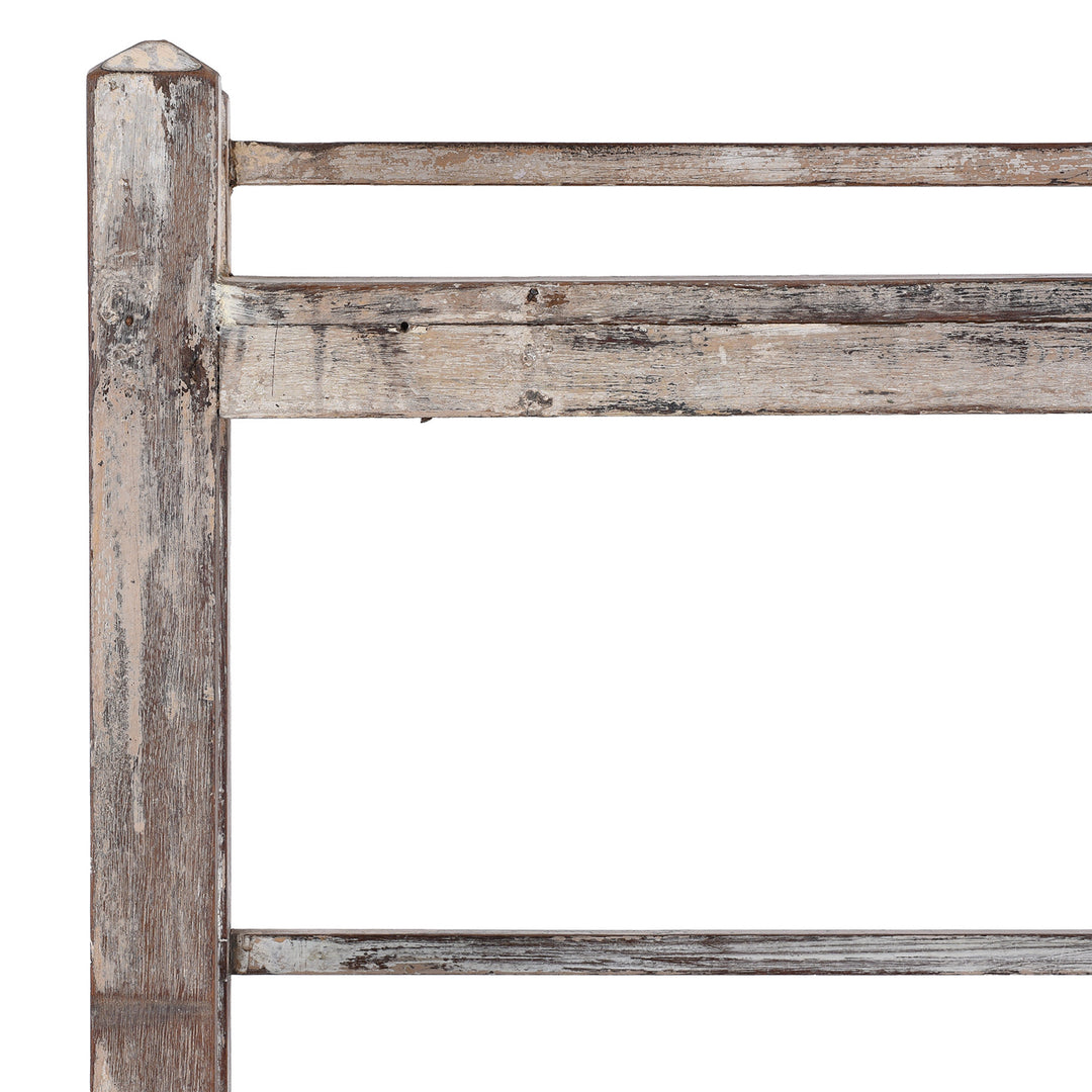 Corner Detail From Antique Indian Teak Shelf With Painted Finish | Indigo Antiques