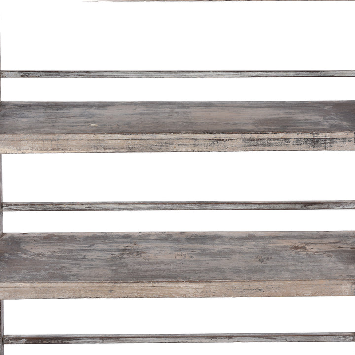 Shelf Detail From Antique Indian Teak Shelf With Painted Finish | Indigo Antiques