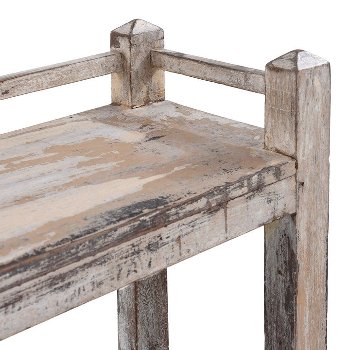 Depth Detail From Antique Indian Teak Shelf With Painted Finish | Indigo Antiques