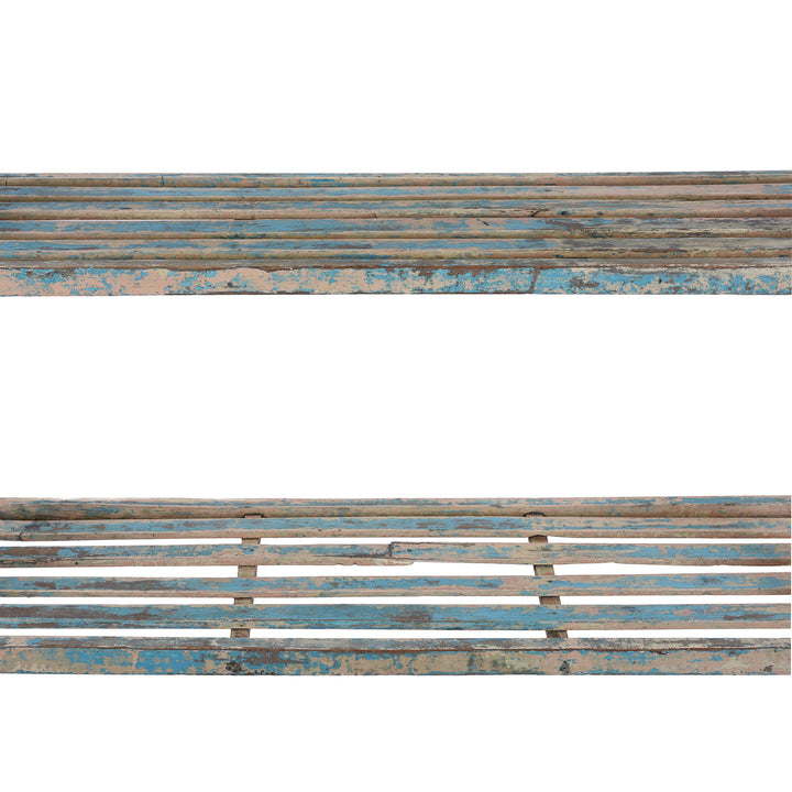 Slatted Shelf Detail From Vintage Slatted Teakwood Shelf From Rajasthan | Indigo Antiques