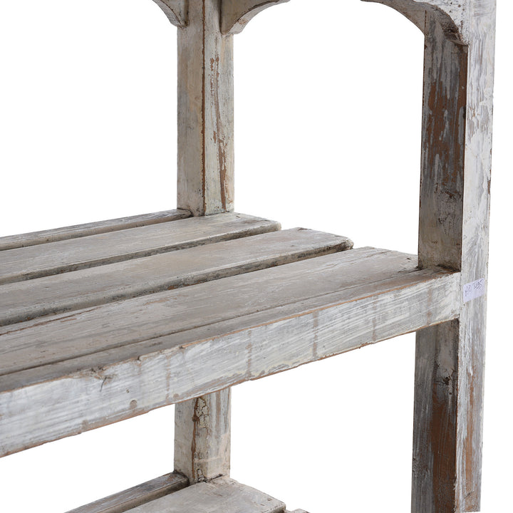 Depth Detail From Large Indian Teak Shelf With Painted Finish
