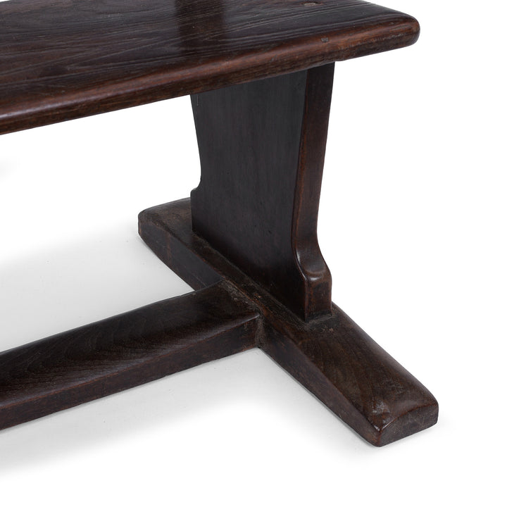 Leg Detail From Vintage Indian Teak School Bench | Indigo Antiques