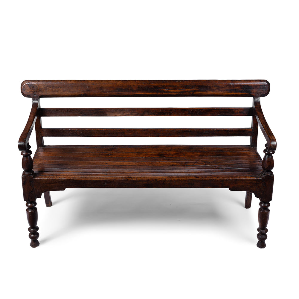 Antique Regency Anglo-Indian Teak Bench | Indigo Antiques
