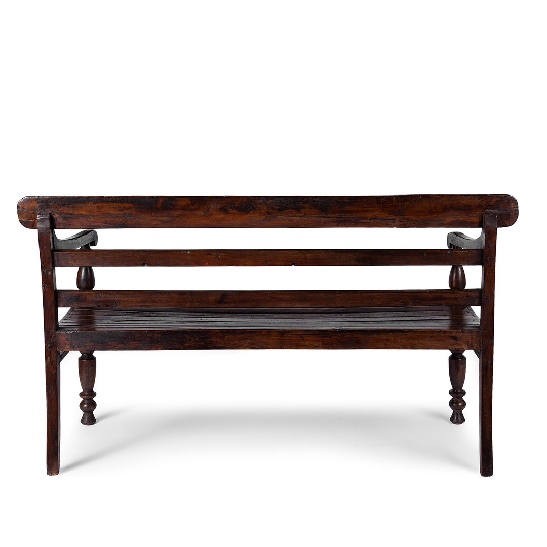 Back Of Antique Regency Anglo-Indian Teak Bench | Indigo Antiques