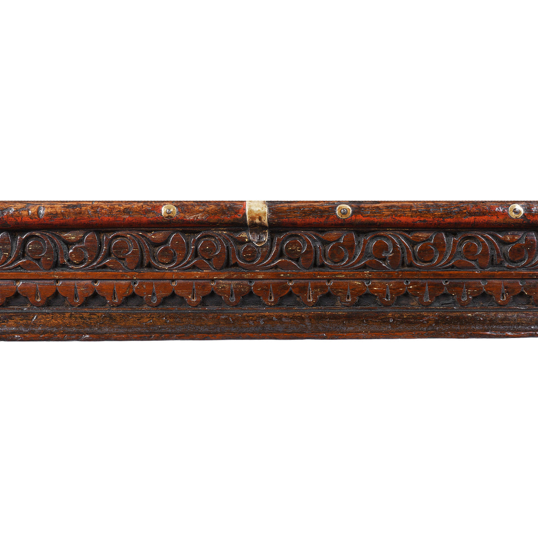 Carving Detail From Antique Indian Takhat Coffee Table From Rajasthan | Indigo Antiques