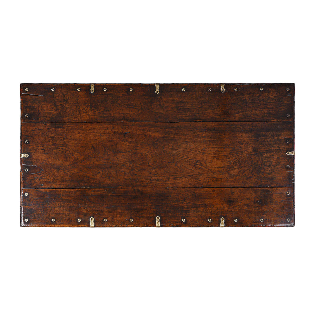 Top Down View Of Antique Indian Takhat Coffee Table From Rajasthan | Indigo Antiques