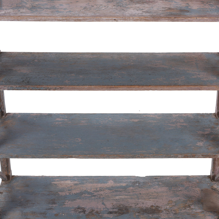 Shelf Detail From Vintage Painted Indian Teak Shelf | Indigo Antiques