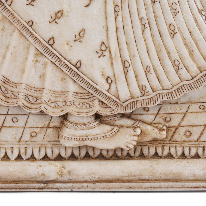 Feet Detail From Carved Indian Marble Panel Of A Maharani | Indigo Antiques