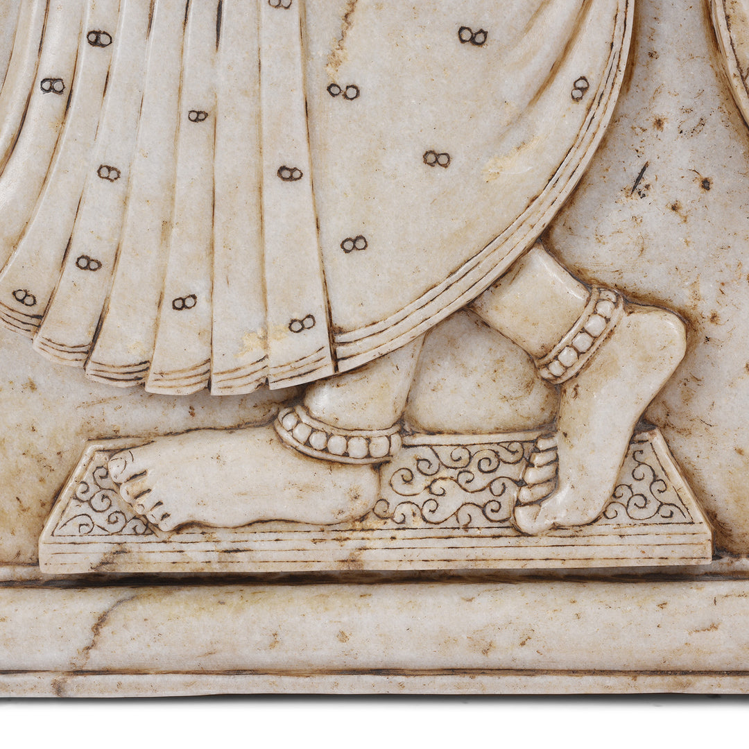 Feet Detail From Carved Indian Marble Panel Of A Maharaja | Indigo Antiques