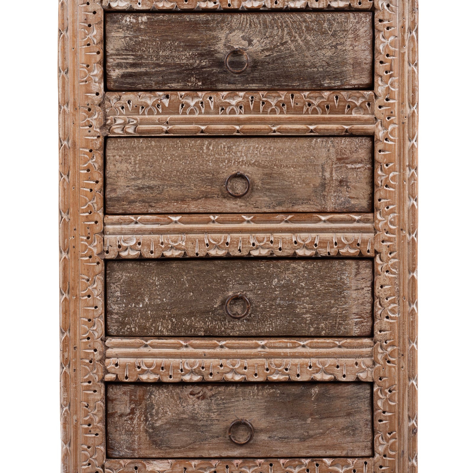 Detail From Four Drawer Bedside Cabinet Made From Reclaimed Teak | Indigo Antiques