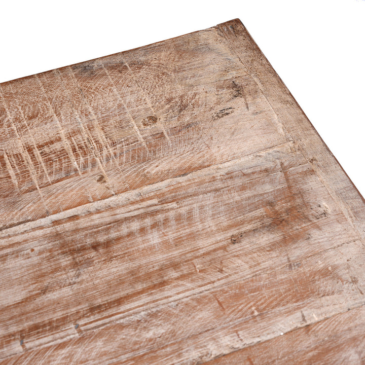 Detail From The Top Of 4 Drawer Bedside Cabinet Made From Reclaimed Teak | Indigo Antiques