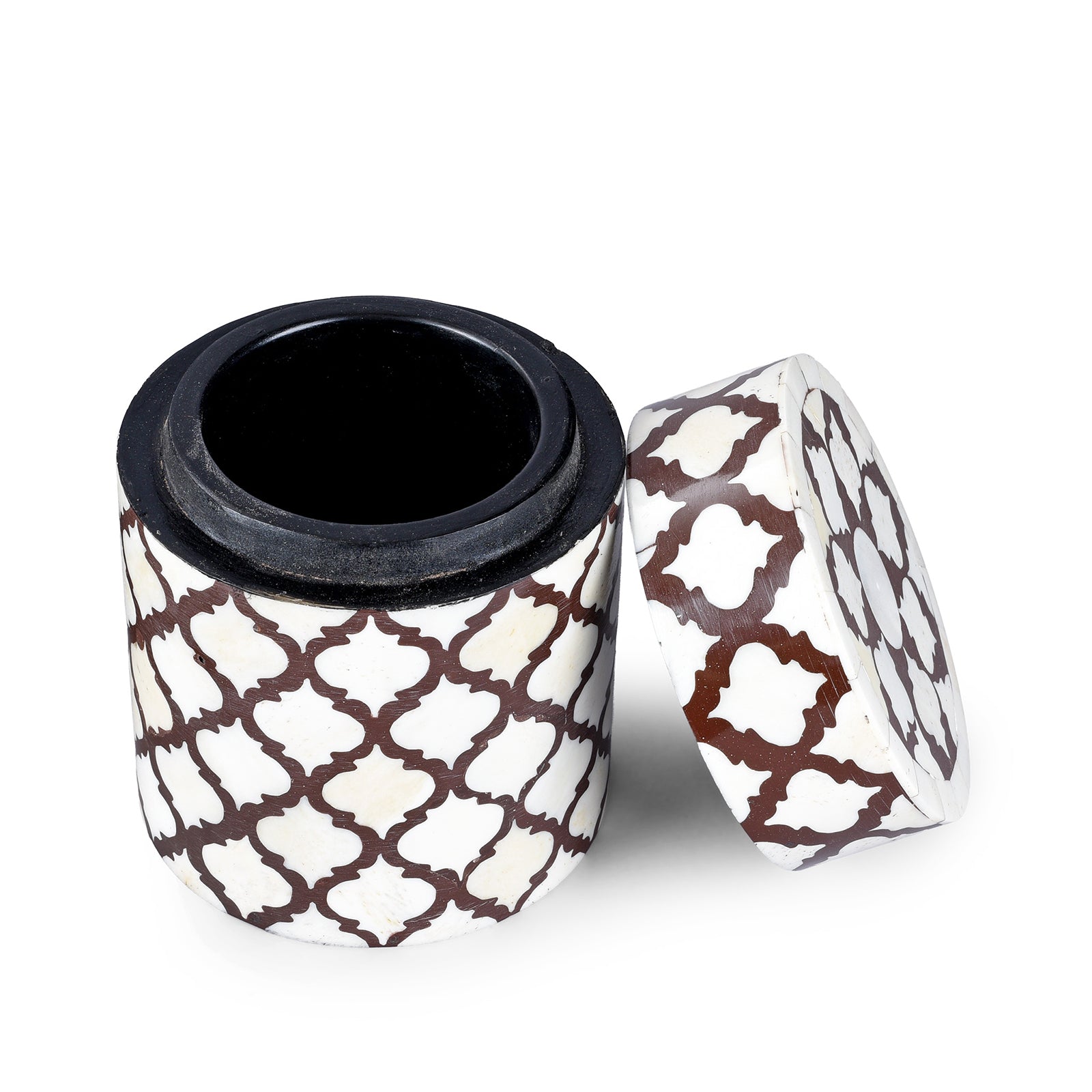 Lid Off VIew Of Bone Inlay Mughal Style Box | Indigo Antiques