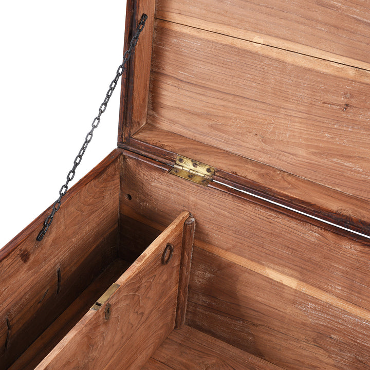 Chain Detail From Antique Indian Brass Bound Military Chest | Indigo Antiques