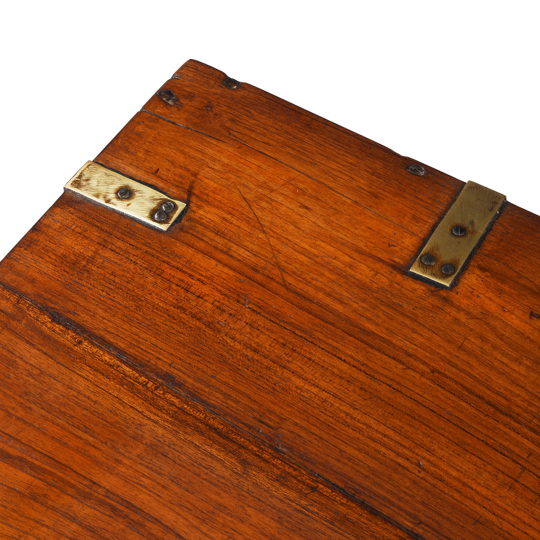 Corner Detail From Antique Indian Brass Bound Military Chest | Indigo Antiques