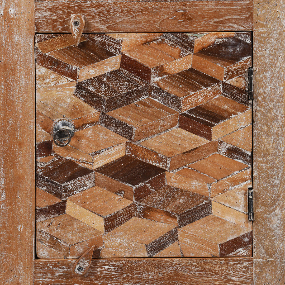 Door Detail From Option 1 Bedside Cabinets Made From Reclaimed Teak | Indigo Antiques
