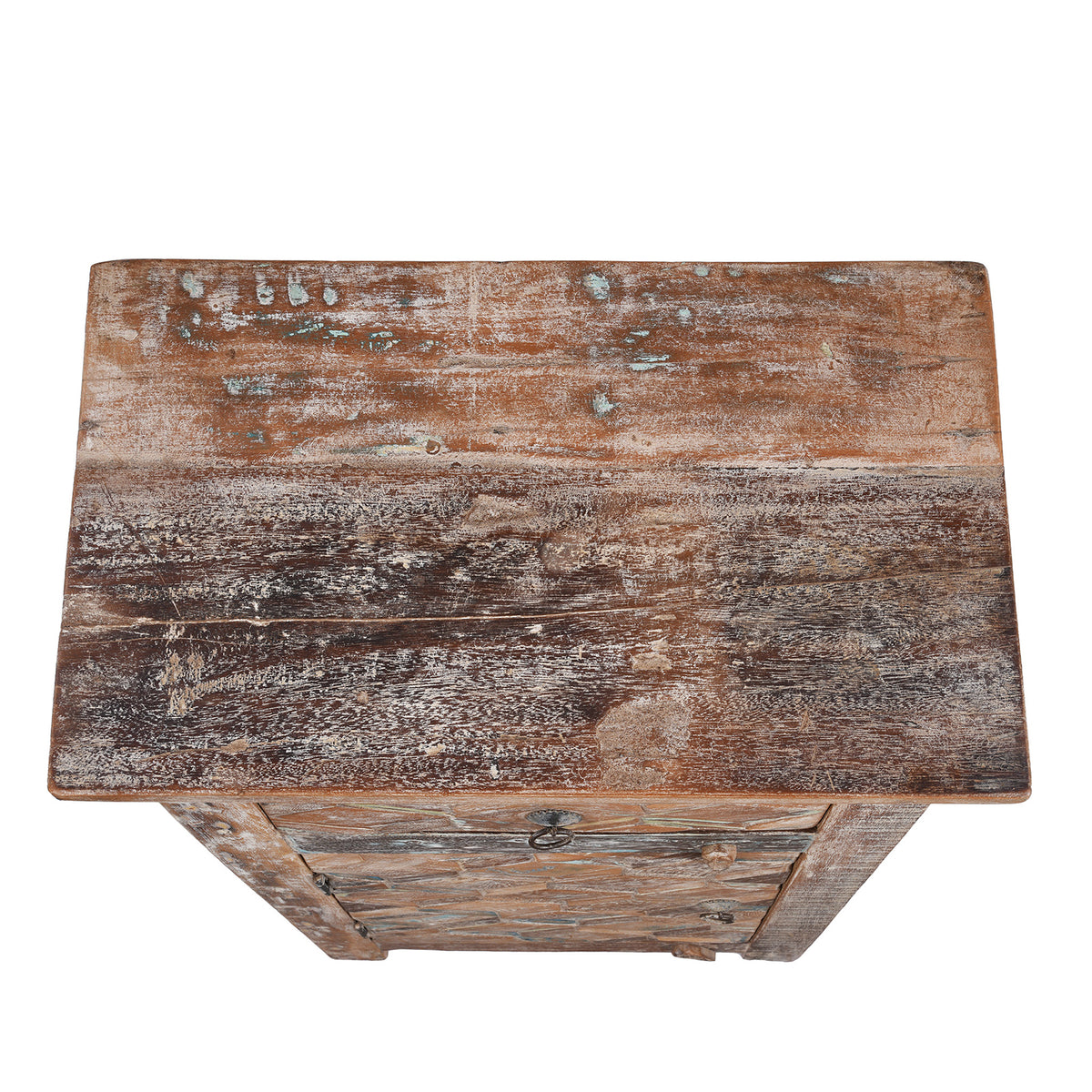 Top Down View Of Option 2 Bedside Cabinets Made From Reclaimed Teak | Indigo Antiques