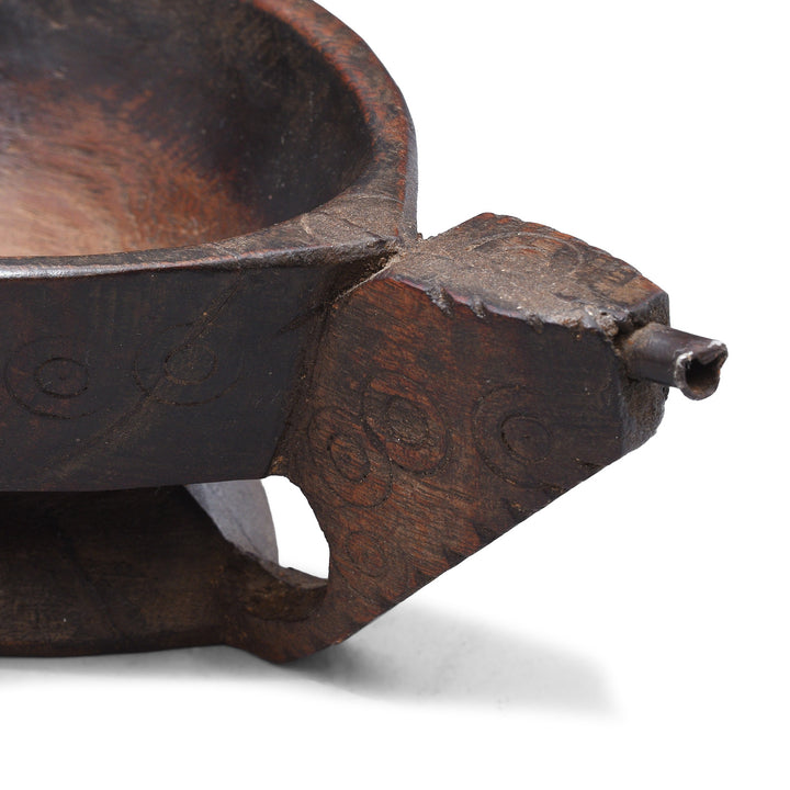 Detail From Option 1 Carved Roheda Kharal - Opium Grinder | indigo Antiques