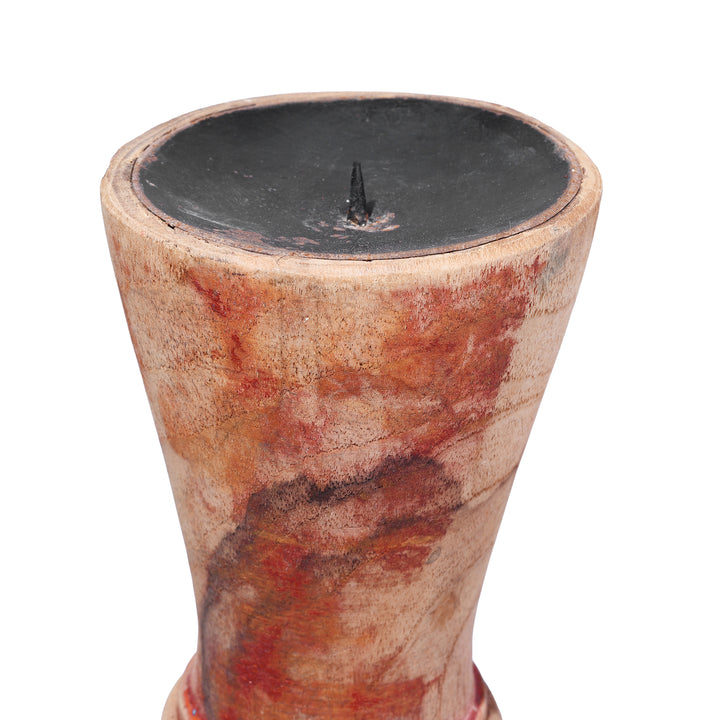 Carved Wooden Indian Candlestick | Indigo Antiques