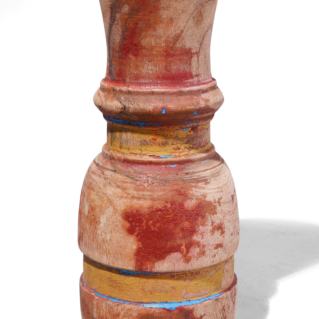 Carved Wooden Indian Candlestick | Indigo Antiques