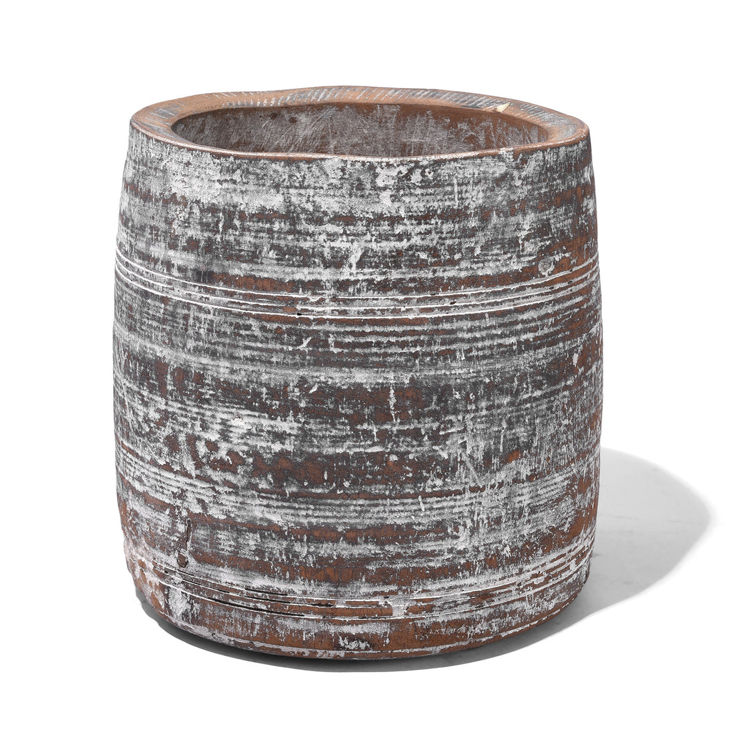 Indian Vintage Limed Wood Grain Measure | Indigo Antiques